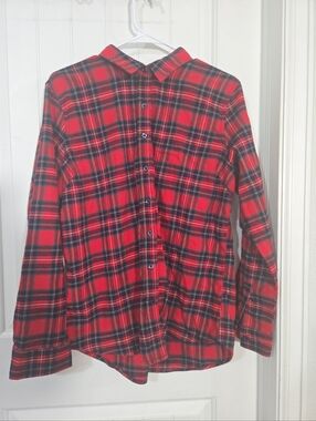 Weatherproof Vintage Plaid Button Down Shirt XL Red Black Flannel